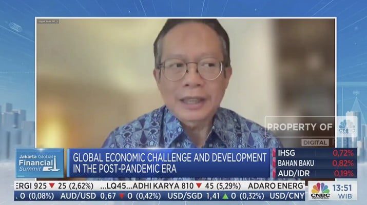 Foto: PLT Kepala BAPPEBTI Didid Noordiatmoko dalam acara "Global Economic Challenge and Development in the Post-Pandemic Era" di Jakarta, Rabu (21/9/2022). (Tangkapan layar CNBC Indonesia TV)