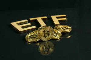 Bitcoin,Coin,With,Etf,Text,Put,On,Wooden,Floor,,Concept